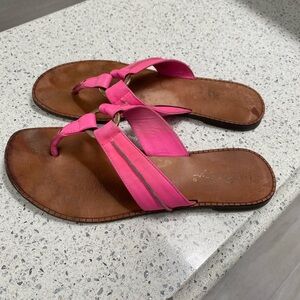 Pink Leather Sandals